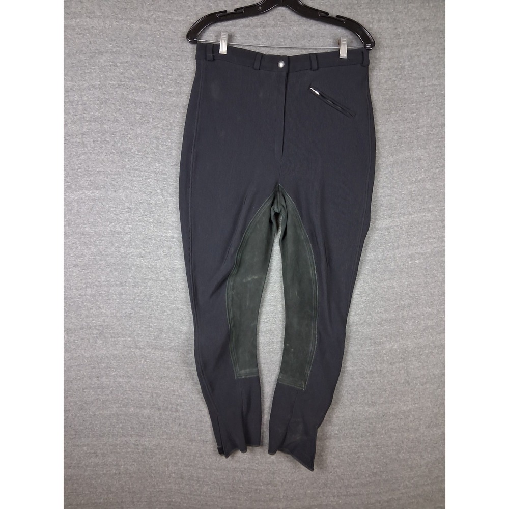 Tempi Womens Riding‎ Pants 32L Black Cornett 12 Leather Nylon German Equestrian